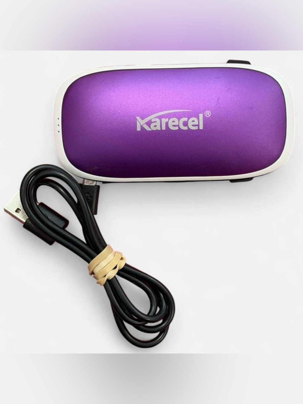 Purple Rechargeable Hand Warmer + Charger